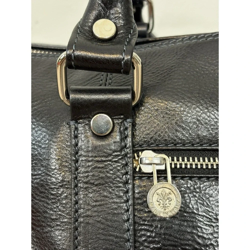 Time Resistance The Ambassadors Small Leather Overnight Bag Duffel Black NWT